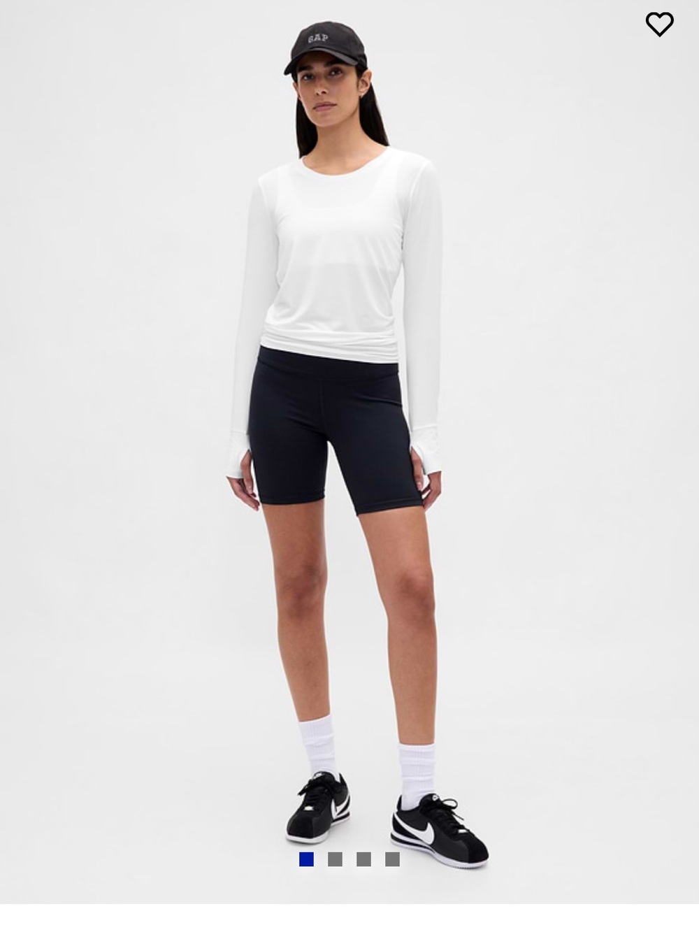 GAP White Long Sleeve Crew Neck Top